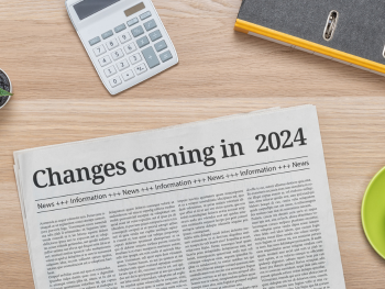 Newspaper headline: Changes Coming in 2024