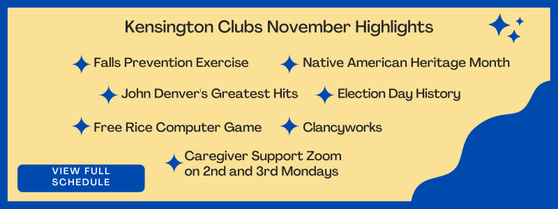 November highlights. Click to see full schedule