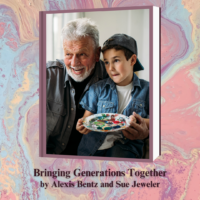 grandfather and grandson paint together