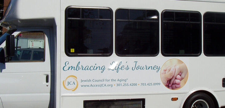 JCA branded bus