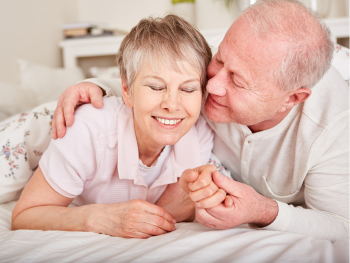 older couple embracing