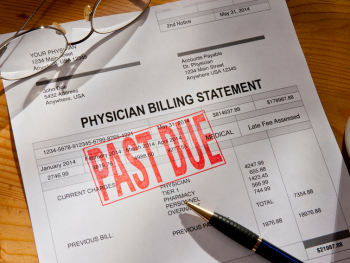 medical bill with "Past Due" stamp