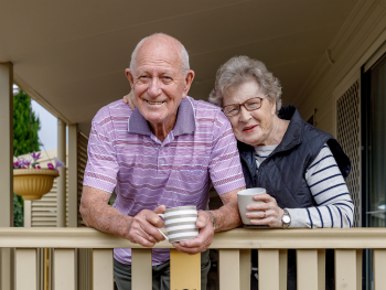 senior couple on their porch