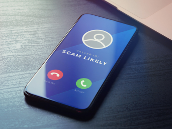 cellphone showing incoming scam call