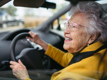 older driver with seatbelt