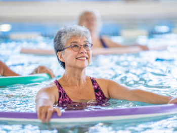 women in an aquafit class